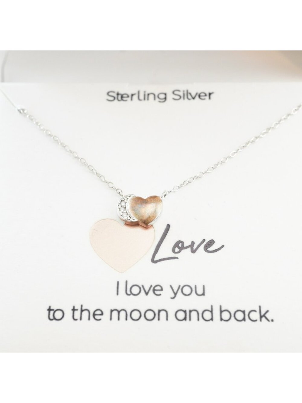 Close at Heart Sterling Silver Necklace "I Love You To The Moon And Back"